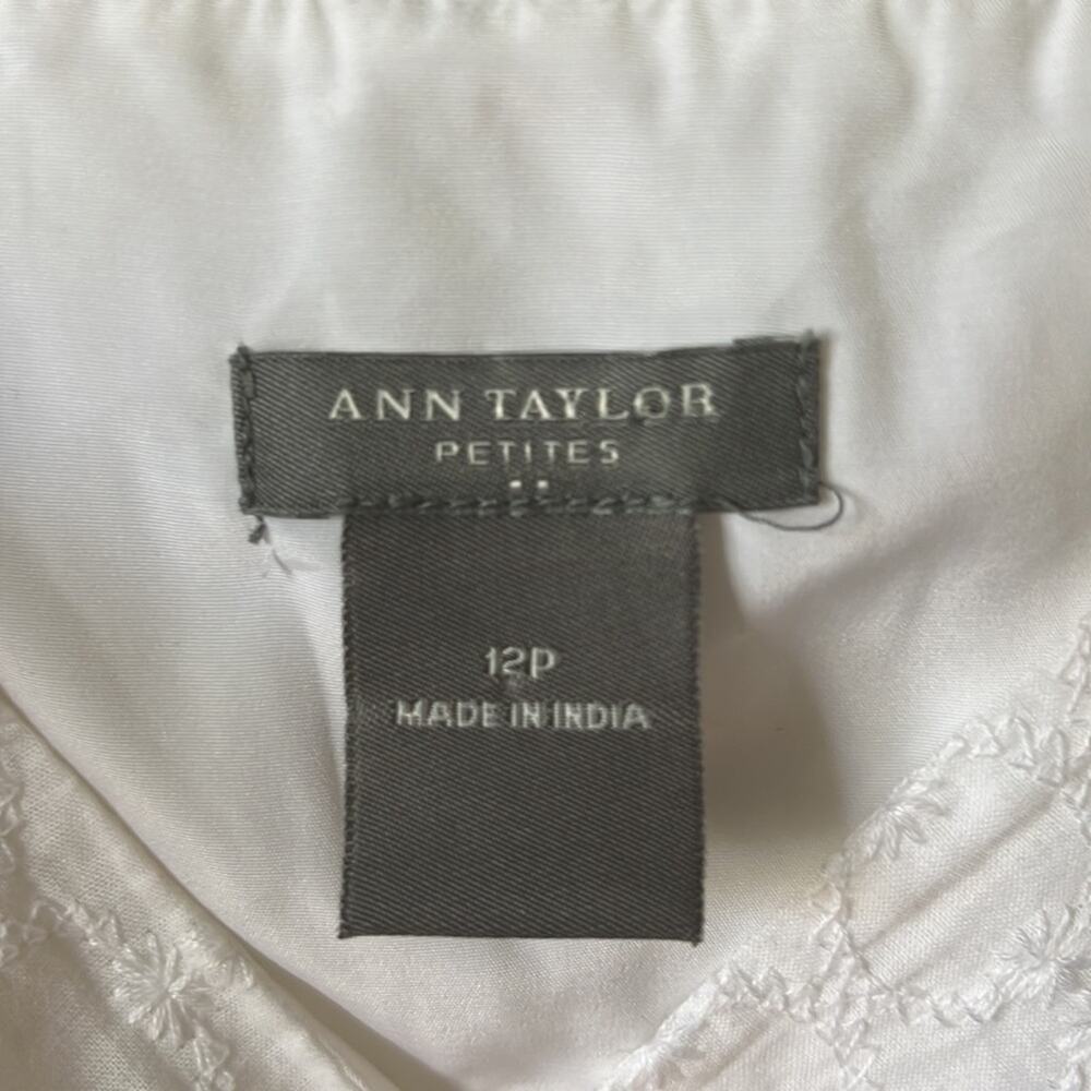 Ann Taylor EUC white spaghetti strap dress size 12P - Picture 3 of 6